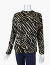 Merric Print Turtle Collar Top