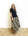 Merric Ruffle Panels Print Skirt