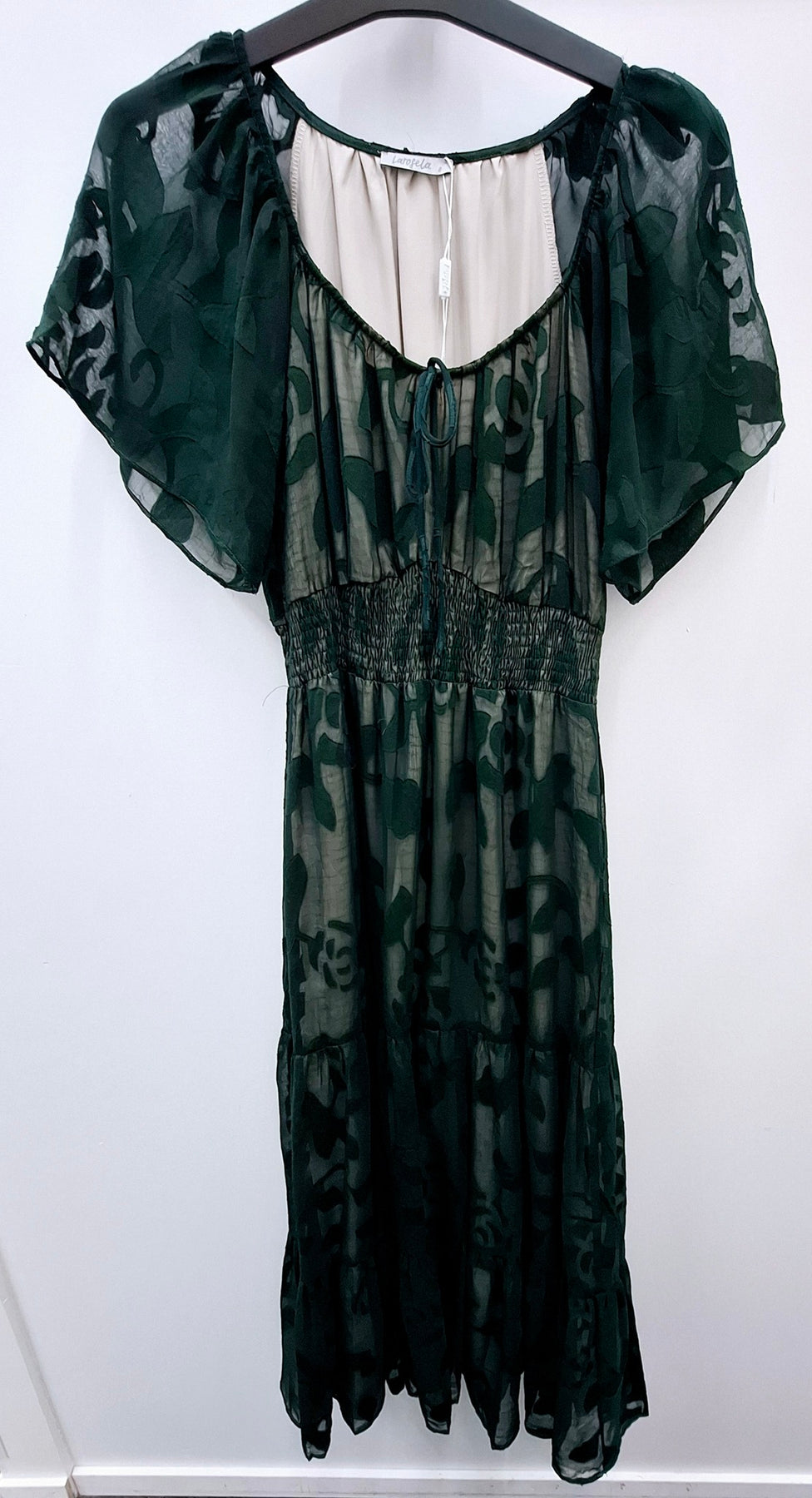 Larosela Chiffon Elastic Waist Short Sleeve Dress – Merric