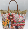 Magnetic Button Beach Bag Multiple Prints